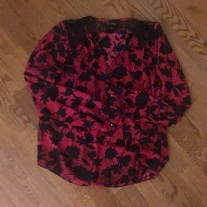 Black with red blouse